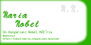 maria nobel business card